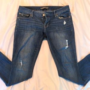 Distressed Dark Blue Skinny Legging